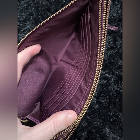 Coach Double Zippered Deep Purple/Maroon Wrislet - Picture 8 of 10